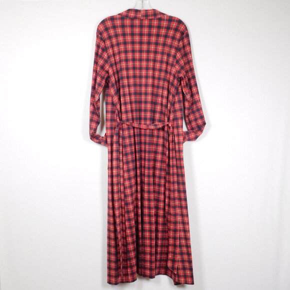 Lands End Checkered Plaid Cotton Robe NWOT L 14-16 (71925) - Picture 3 of 5